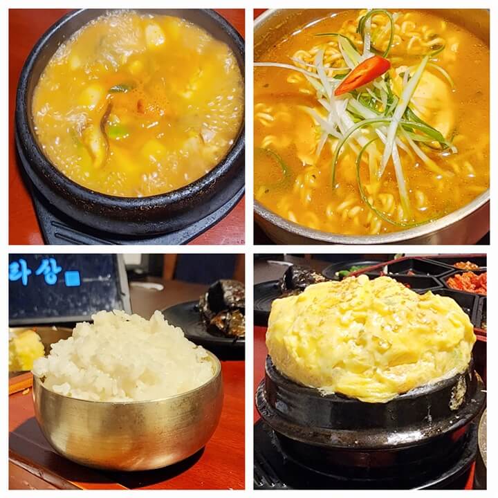 여러가지 음식이 있는 콜라주