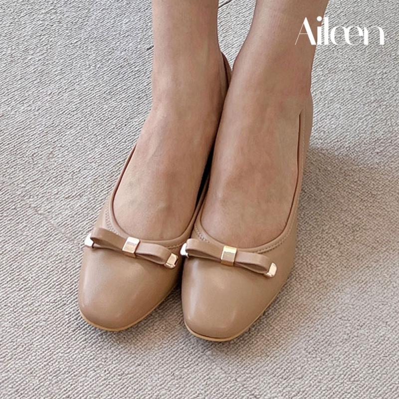 발편한여자구두 리본 펌프스힐 미들힐 여성수제화