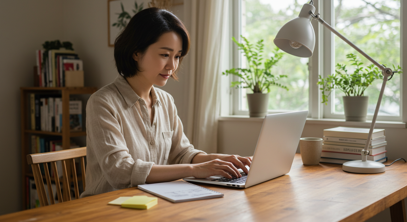 alt="블로그 글쓰기 작업 장면"