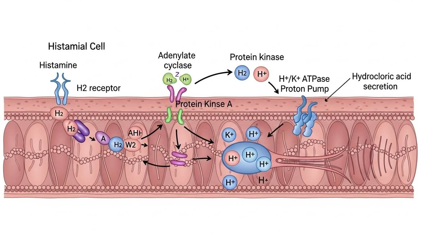 히스타민과 위산 분비 조절의 생리학적 메커니즘을 분석하는 위장 생리학 연구