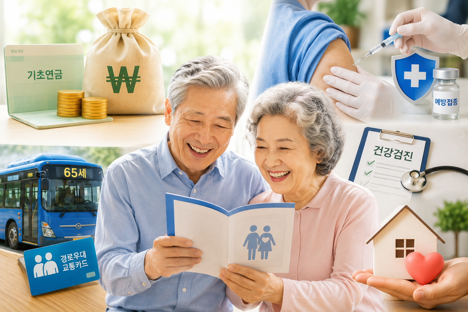 65세 이상 어르신, 기초연금, 교통혜택, 건강검진, 예방접종, 생활복지