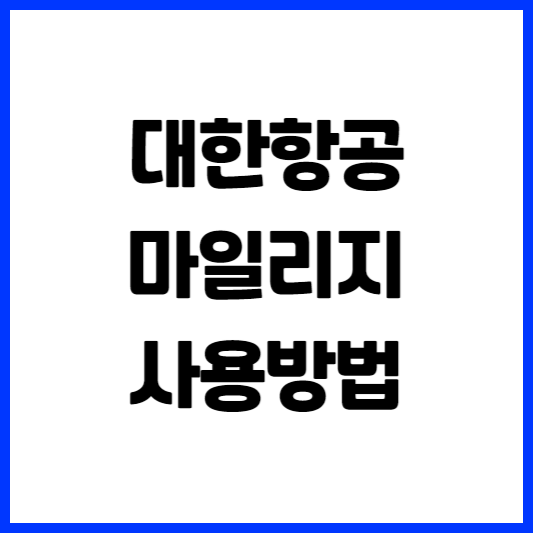 대한항공 마일리지 사용방법 2024 공제표 확인