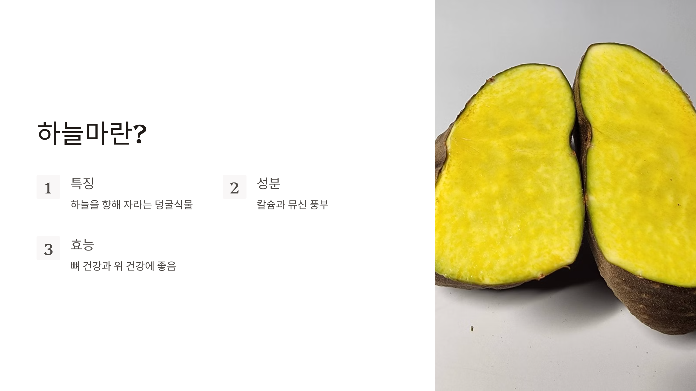하늘마 먹는 방법 효능 부작용 보관방법 수확시기 가격