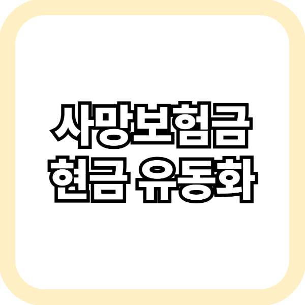 사망보험금 현금 유동화