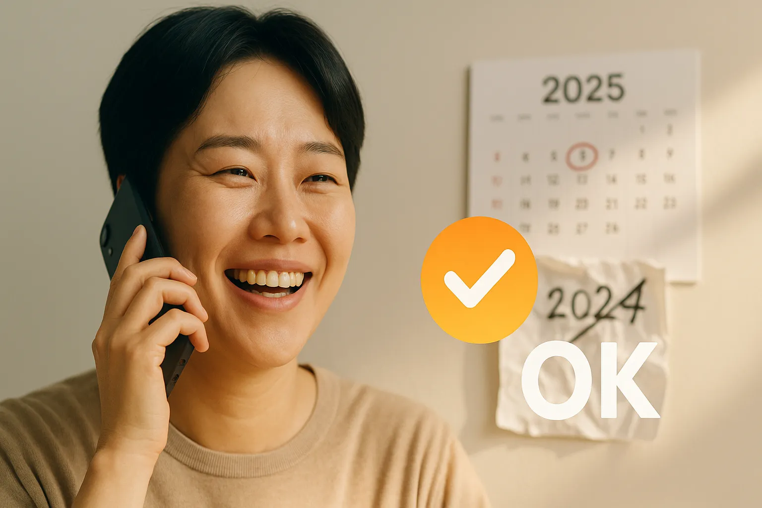 전화 한 통으로 놓쳤던 국가건강검진 연장 신청을 성공적으로 마친 모습
