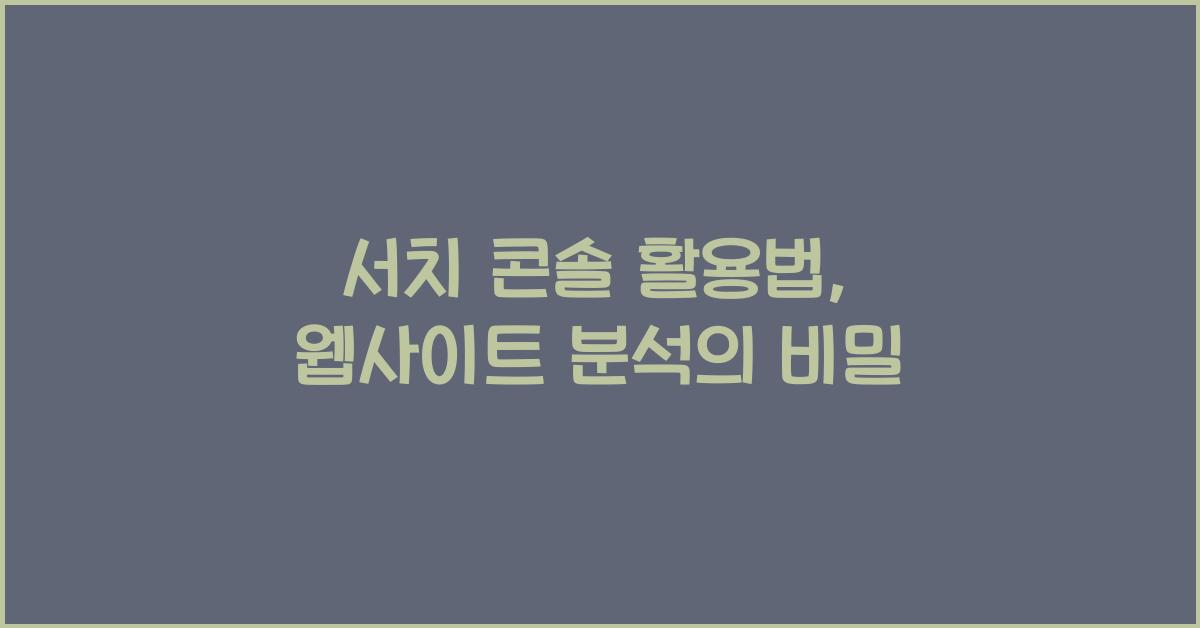 서치 콘솔