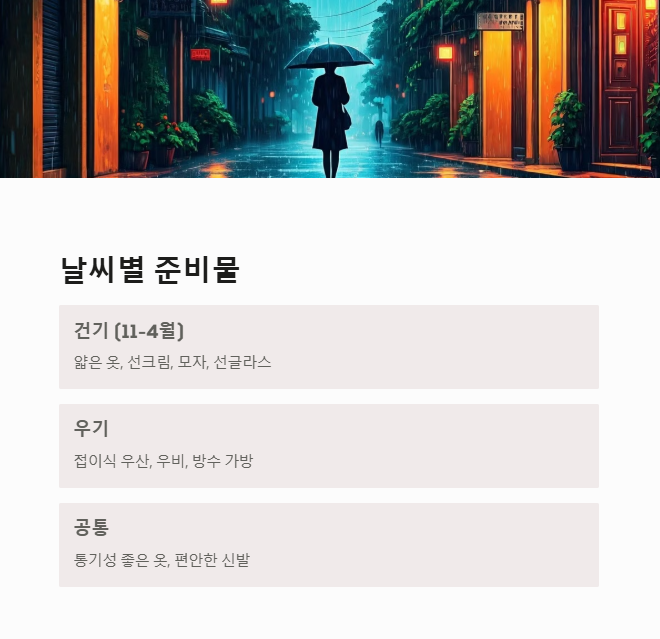 베트남여행기후대비준비물