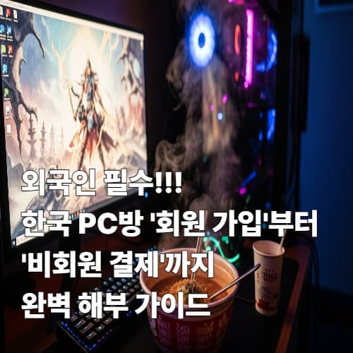 외국인 필수! 한국 PC방 '회원 가입'부터 '비회원 결제'까지 완벽 해부 가이드