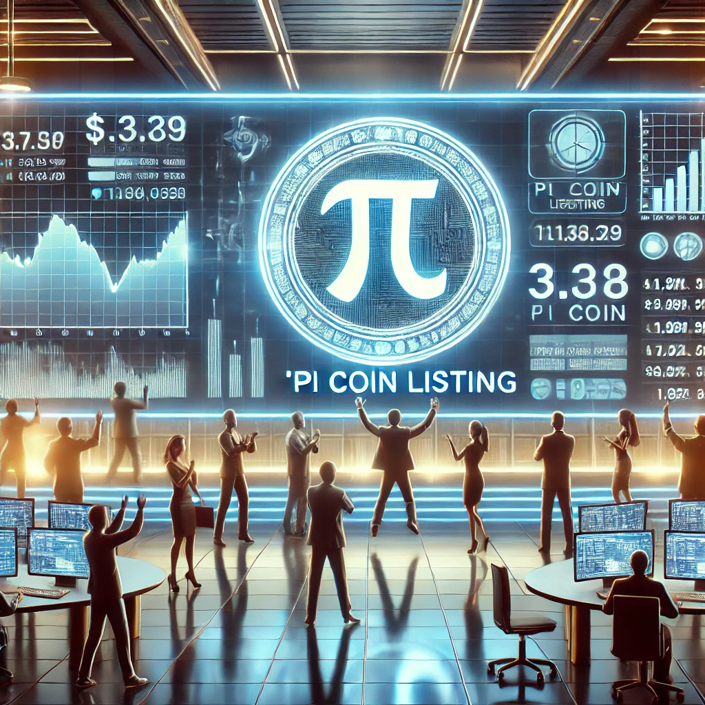 파이코인 상장으로 환호하는 사람들