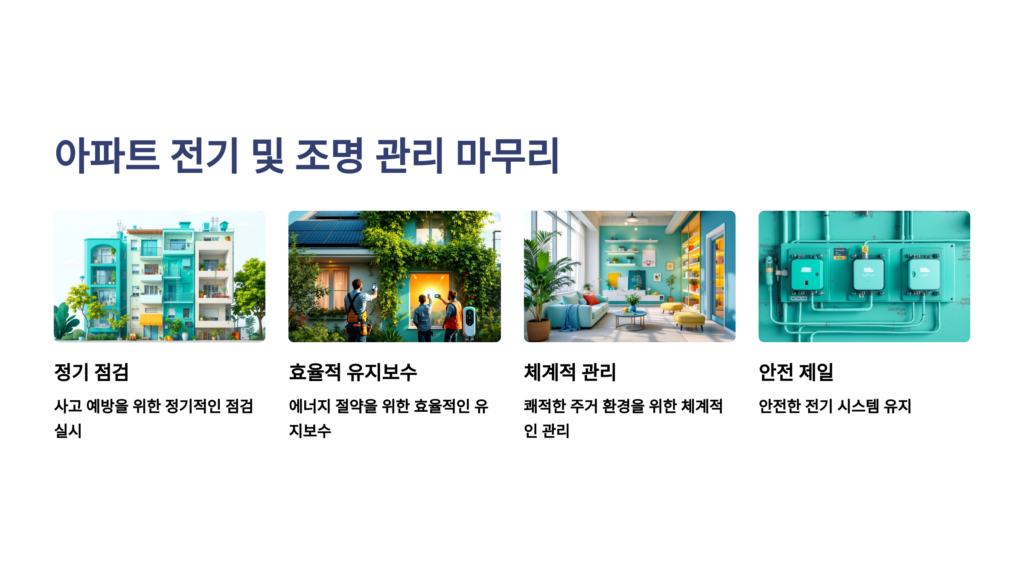 아파트의 전기 및 조명 관리 마무리 하며