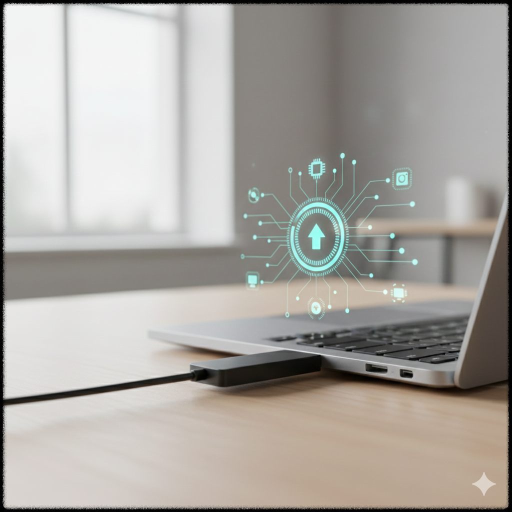 USB 부팅 디스크의 개념을 표현한 이미지