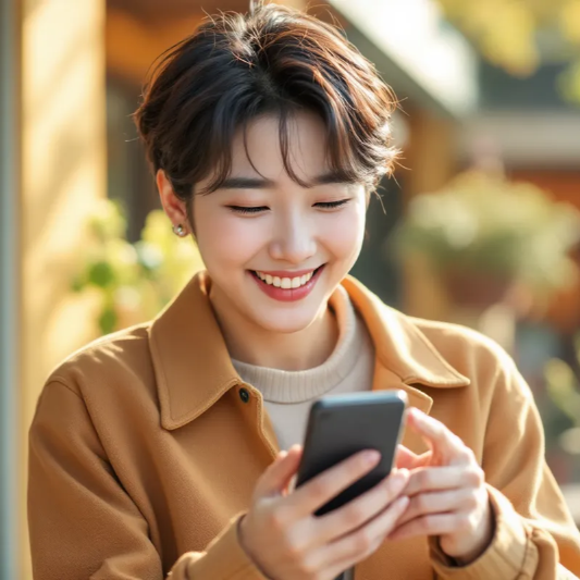 선불폰을-들고-웃고-있는-여성