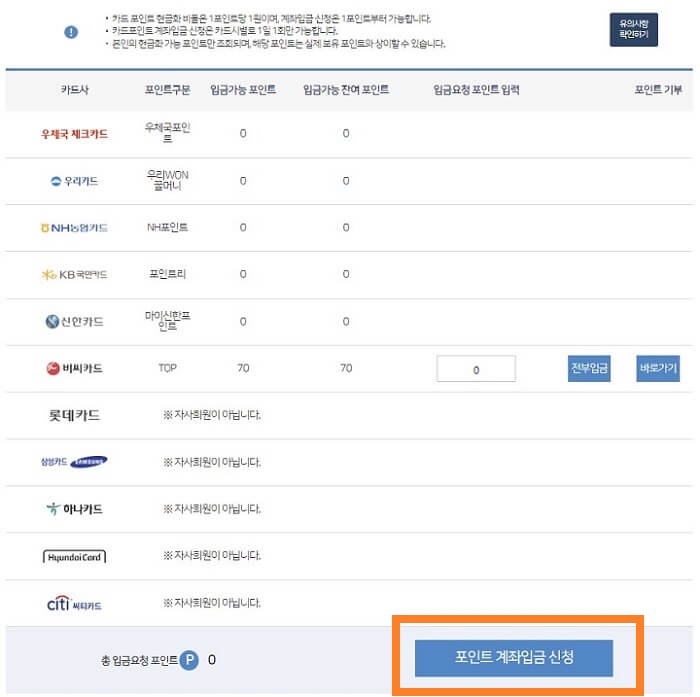 조회된카드포인트