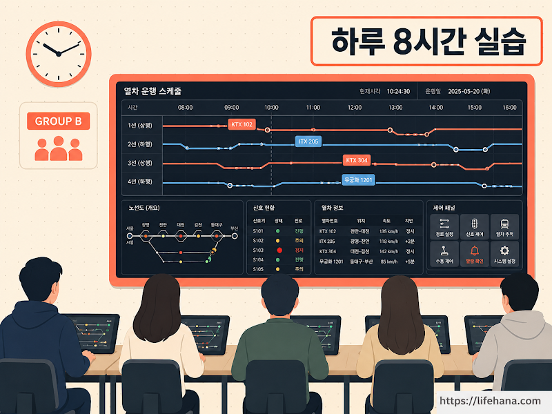 하루 8시간의 논스톱 하드 트레이닝 공정
