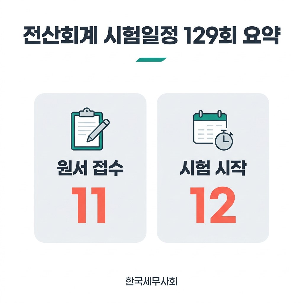전산회계 시험일정 129회 요약