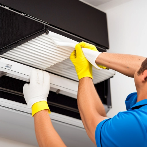에어컨 청소하는 모습