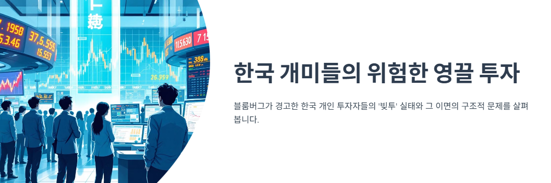 블룸버그 “韓 개미들, 영끌로 주식 투자…위험천만한 현실”