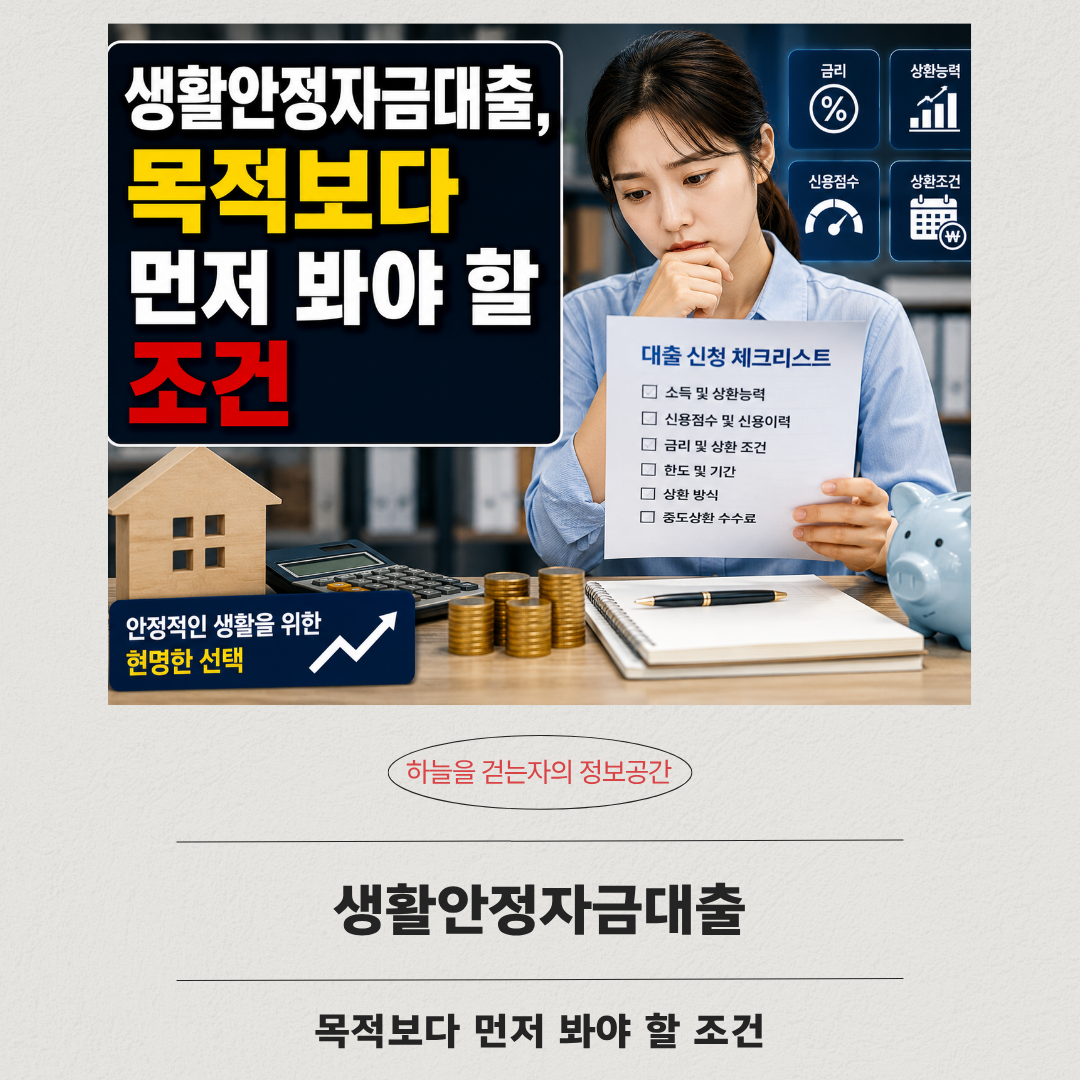 생활안정자금대출, 목적보다 먼저 봐야 할 조건