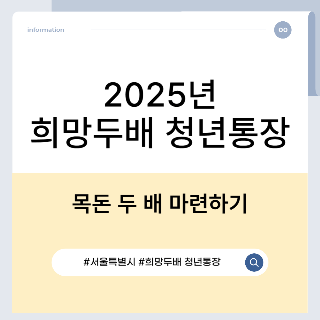 목돈 두 배 마련하기, 2025년 희망두배 청년통장