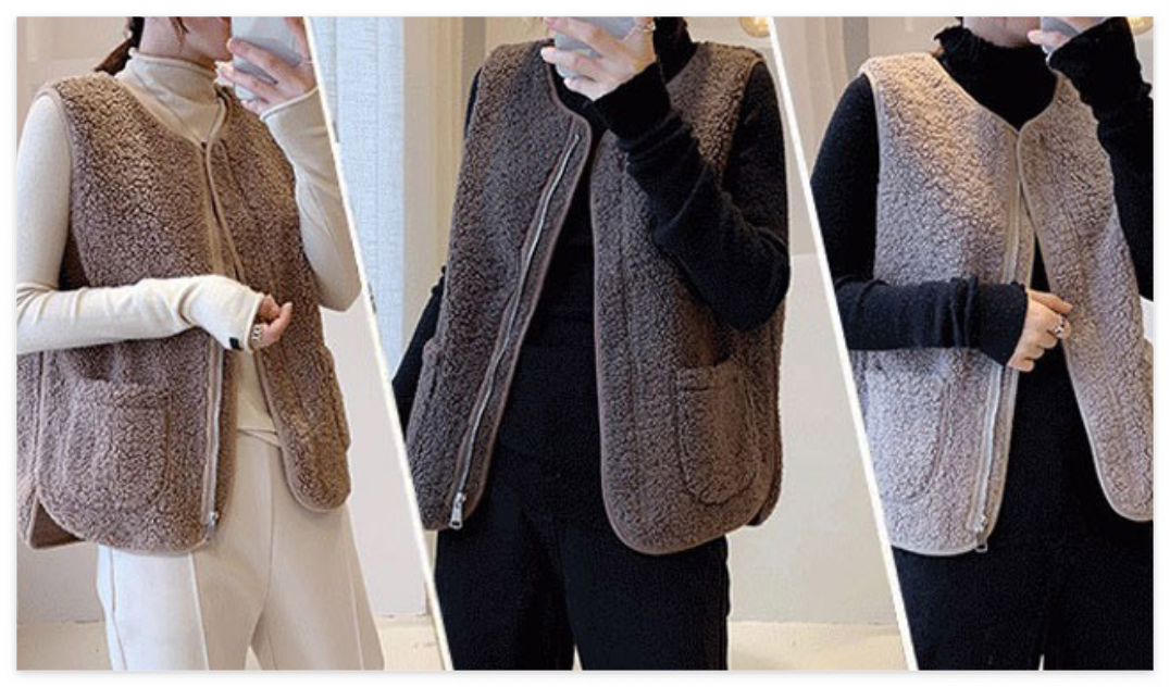 롯데ON 마이스토어 해당 상품 뽀글이 조끼 확인