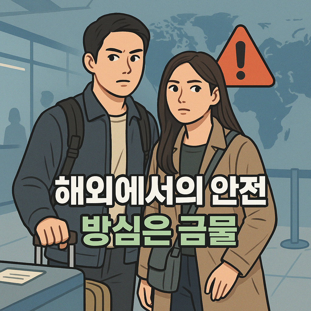 해외 범죄 경고, 공항에서의 경계하는 여행자