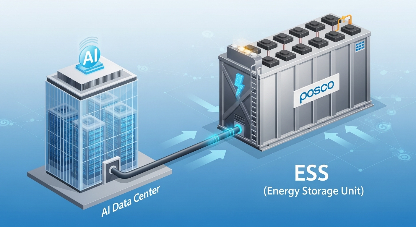 'AI 데이터센터'가 'ESS(포스코)'를 필요로 하는 인포그래픽