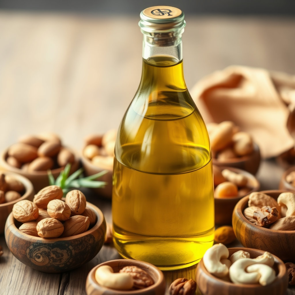 올리브 오일과 견과류는 건강한 불포화 지방을 제공하며, 통풍 환자에게 권장되는 지중해 식단의 핵심 요소입니다.