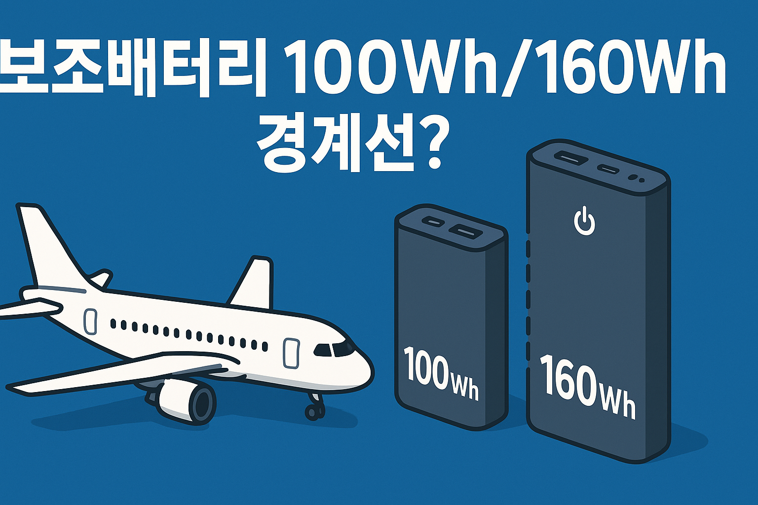 보조배터리 100Wh/160Wh 기내 반입 기준 Q&amp;A 인포그래픽