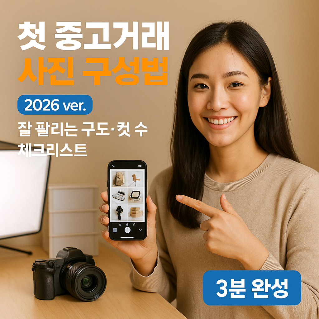 첫 중고거래 사진 구성법 2026 ver. | 잘 팔리는 구도·컷 수 체크리스트