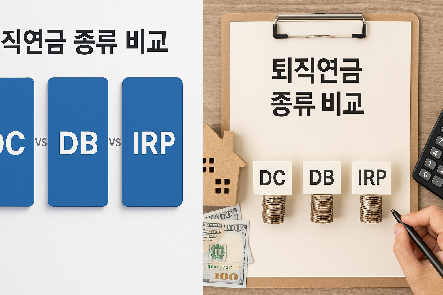 퇴직연금 종류 비교: DC형, DB형, IRP