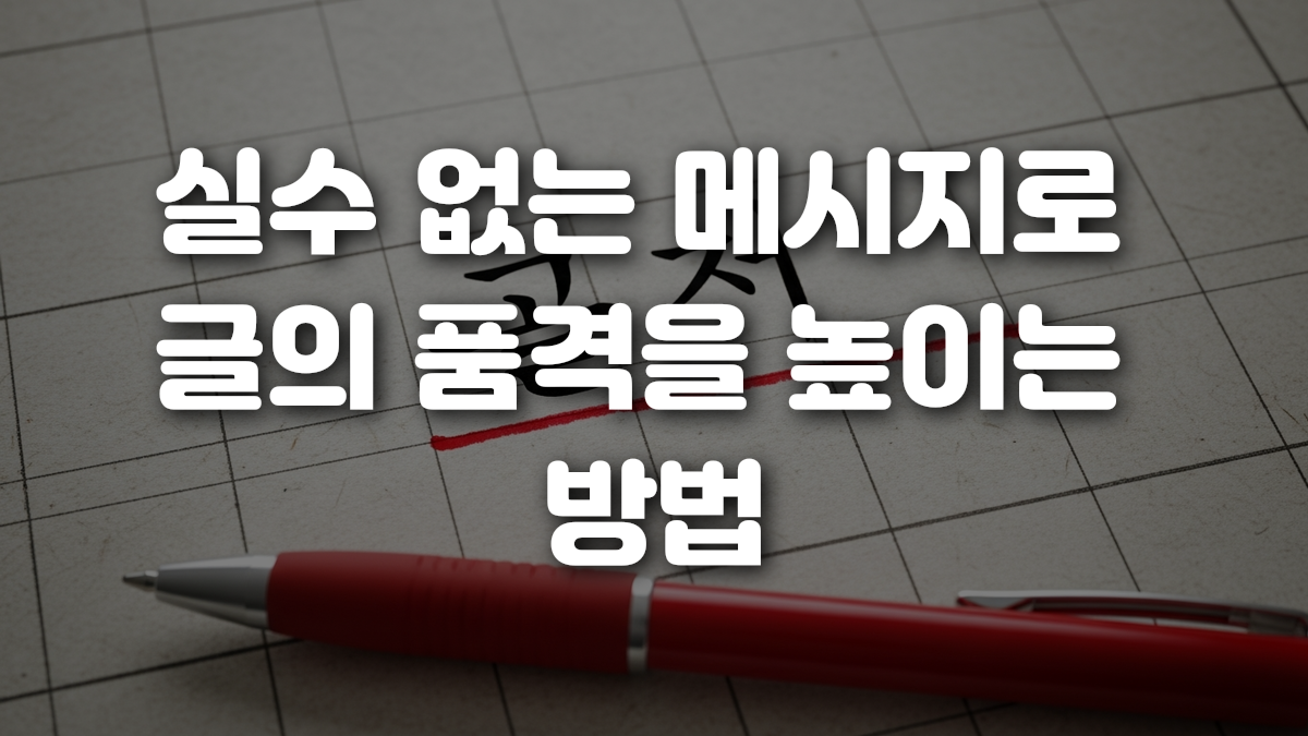 실수 없는 메시지로 글의 품격을 높이는 방법