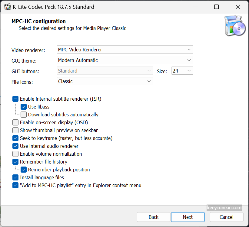 케이-라이트 코덱(K-Lite Codecs) 설치 화면
