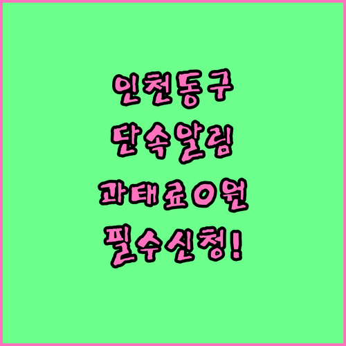 인천 동구 주정차 단속 알림 서비스 ..