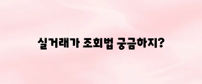 국토해양부 아파트 실거래가 조회 방법