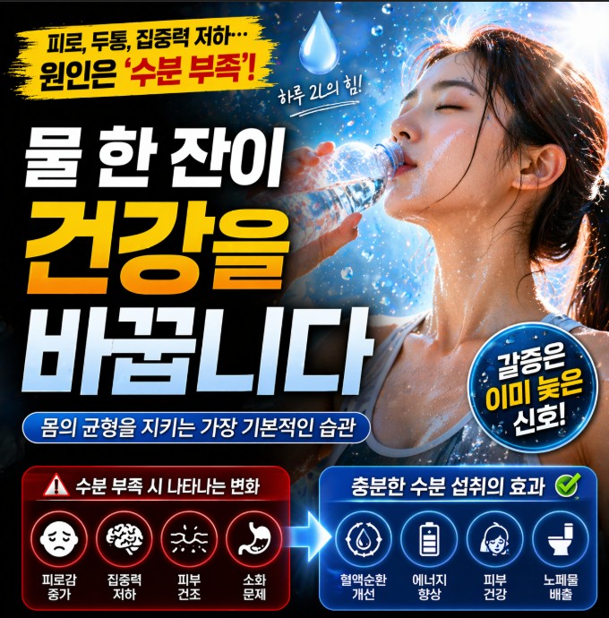 건강과 수분 섭취의 관계