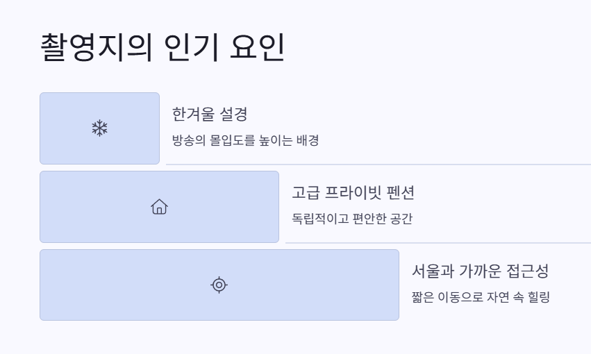 나는 솔로26기 촬영지의 인기 요인 1