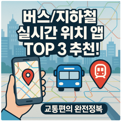 버스/지하철 실시간 위치 확인 앱 TOP 3 추천 (교통편의)