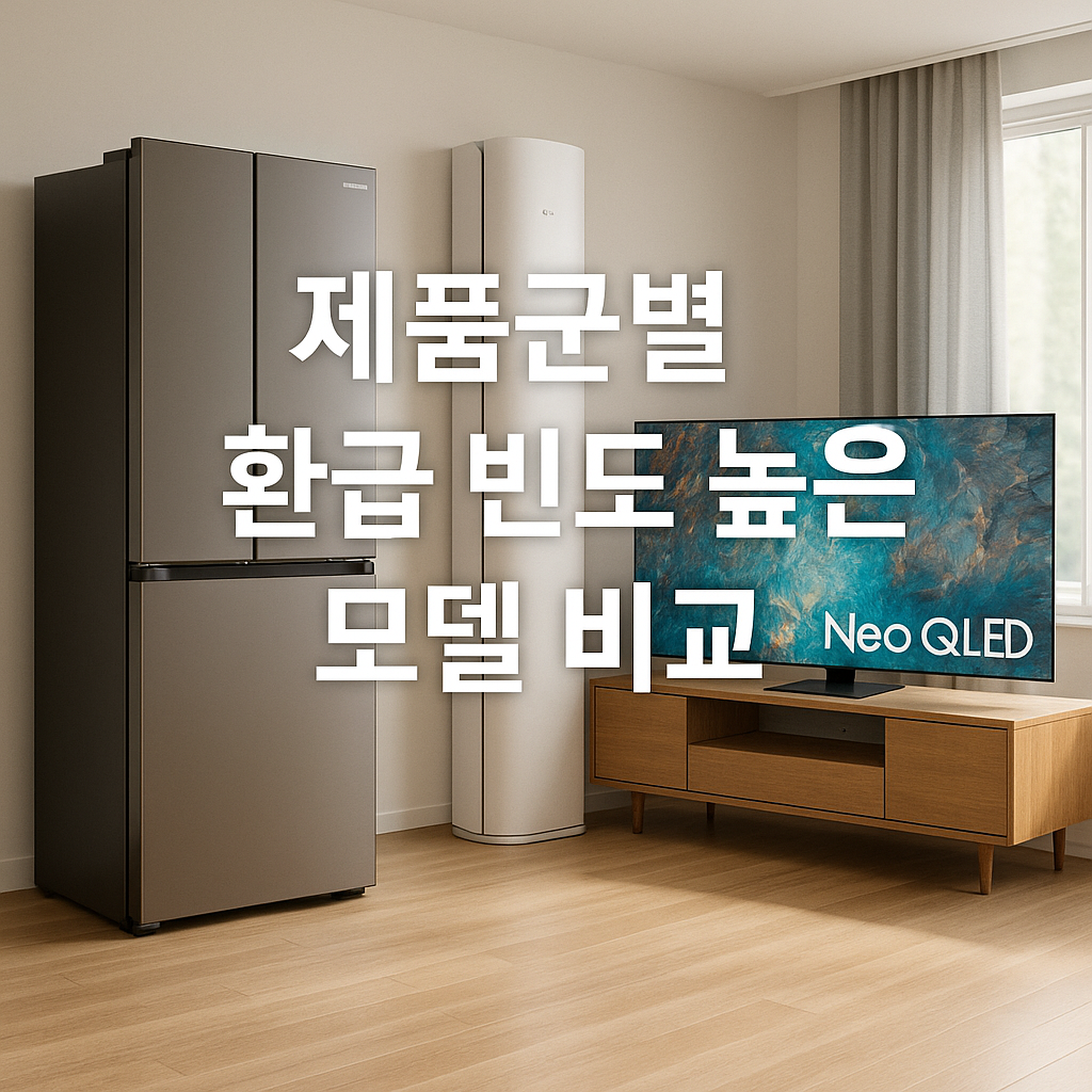 제품군별 환급 빈도 높은 모델 비교
