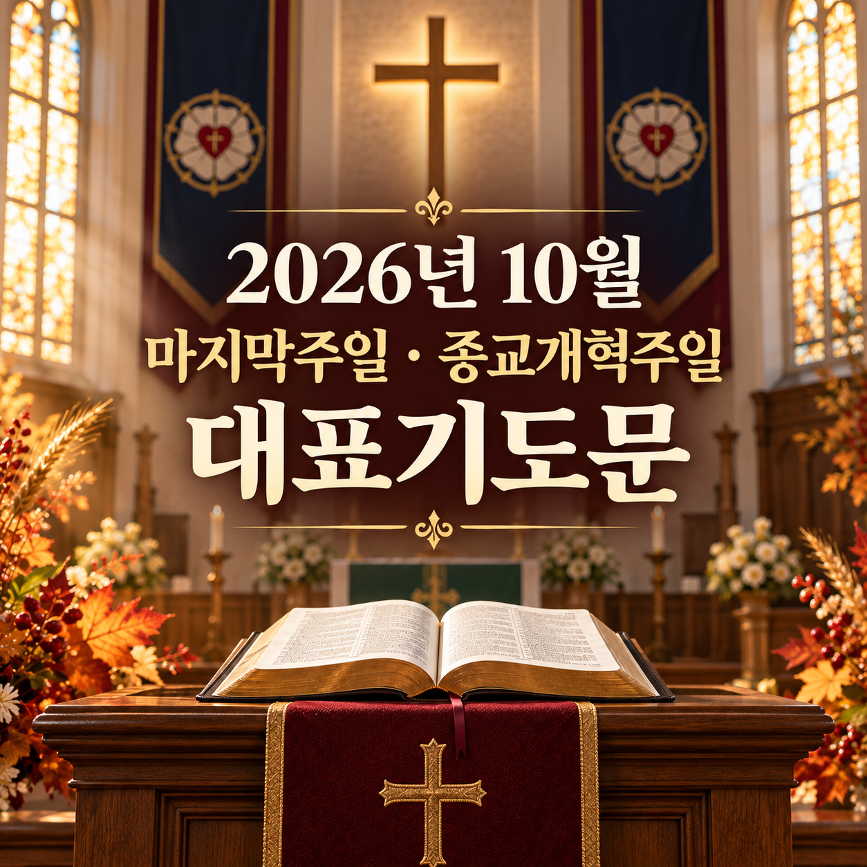 2026년 10월 마지막주일 대표기도문 종교개혁주일