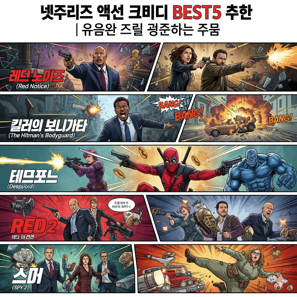넷플릭스 액션 코미디 BEST5 추천 ❘ 웃음과 스릴이 공존하는 작품