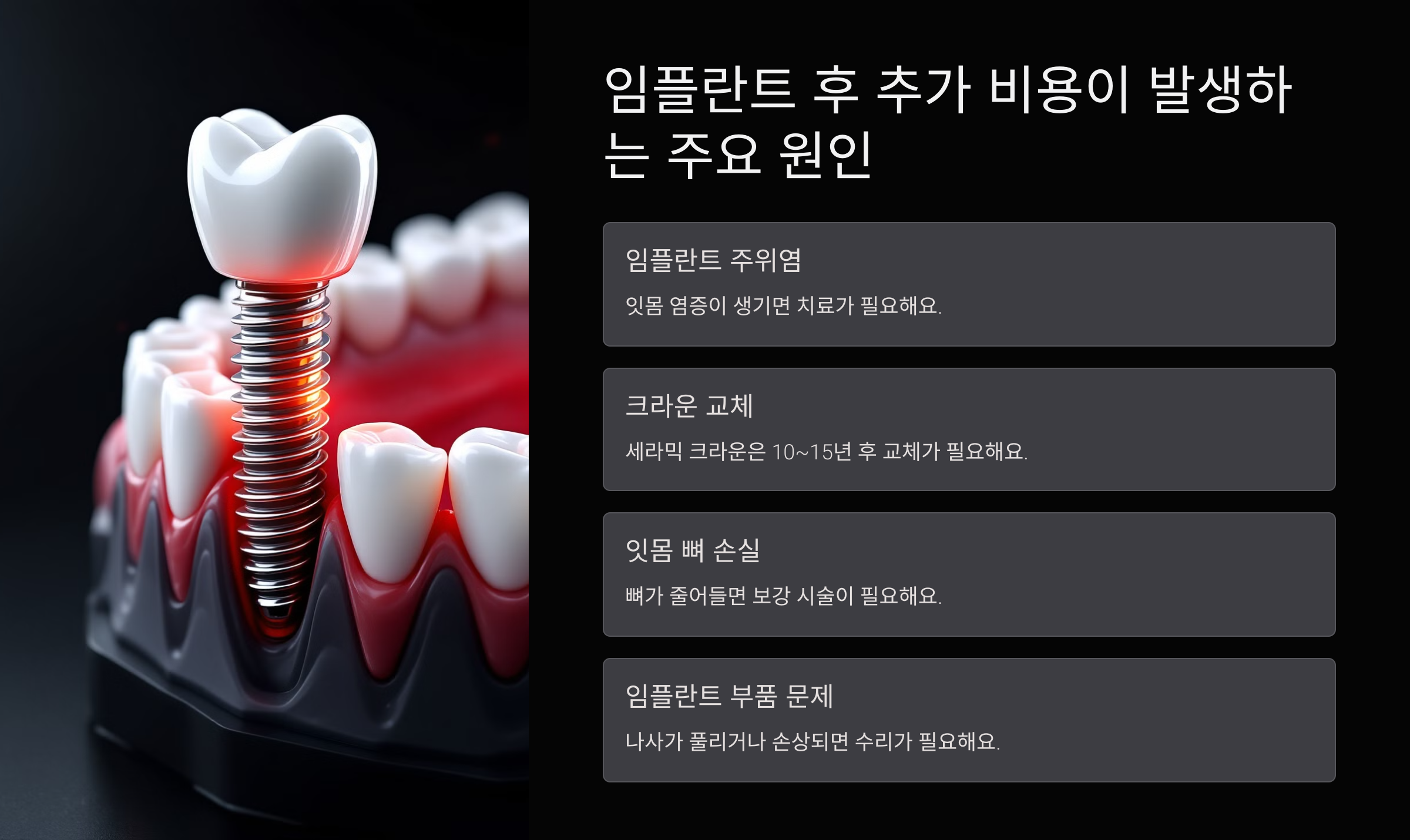 추가 비용이 발생할 수 있는 주요 항목