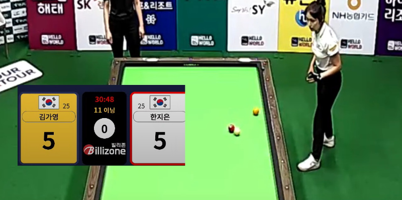 한지은 VS 김가영 경기결과 (프로당구 2023-24시즌 3차대회)