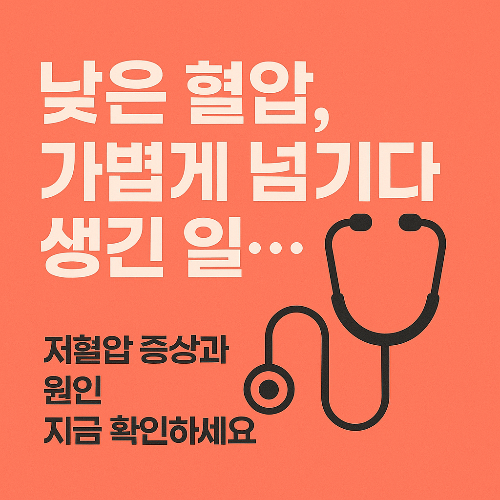 저혈압, 방치하면 더 위험합니다: 건강하게 혈압을 올리는 관리법 총정리