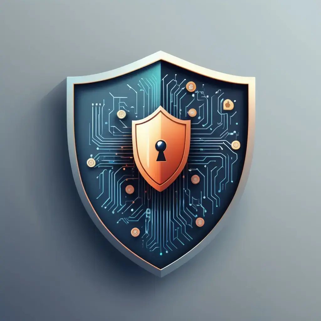 SKT 유심 무상 교체 후 적용되는 고급 보안 기술을 시각화한 방패 이미지. 유심 무료 교체로 고객의 개인정보 보호 강화