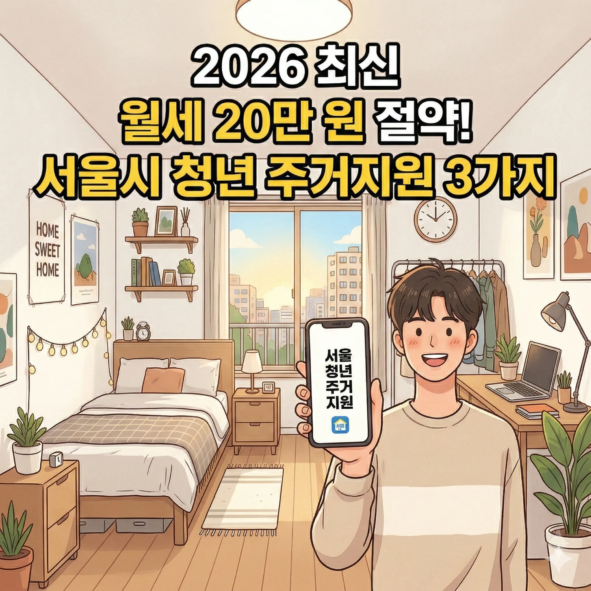 2026년 최신 서울시 청년 주거지원 3가지 혜택 (월세 20만 원 절약) 요약 썸네일