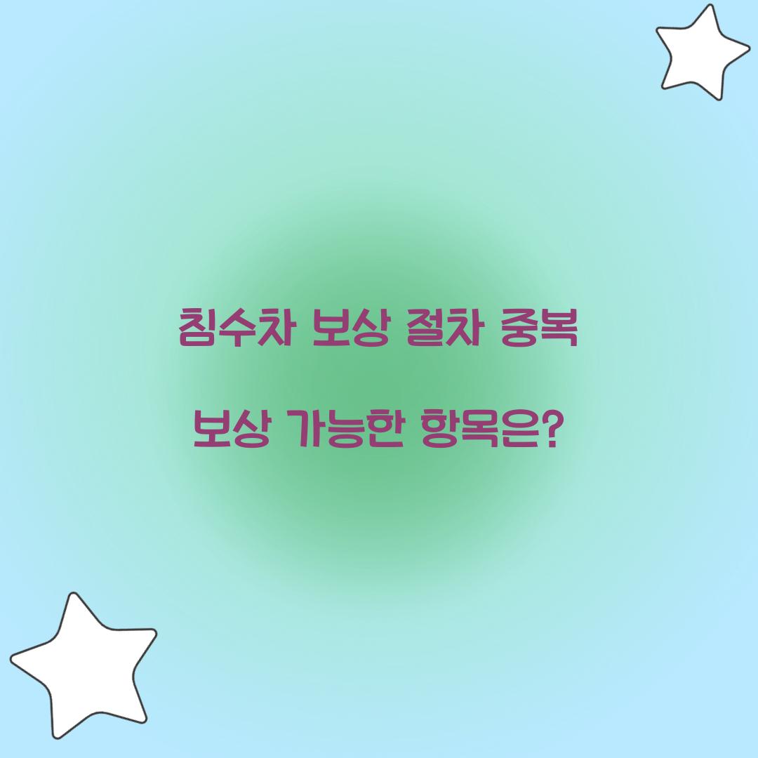 침수차 보상 절차 중복 보상 가능한 항목은?