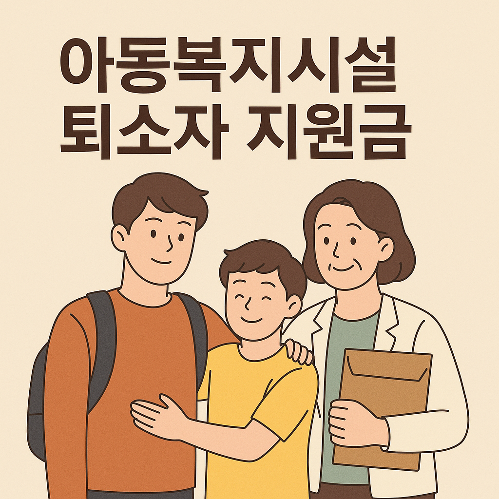 아동복지시설 퇴소자 지원금 포스터 이미지