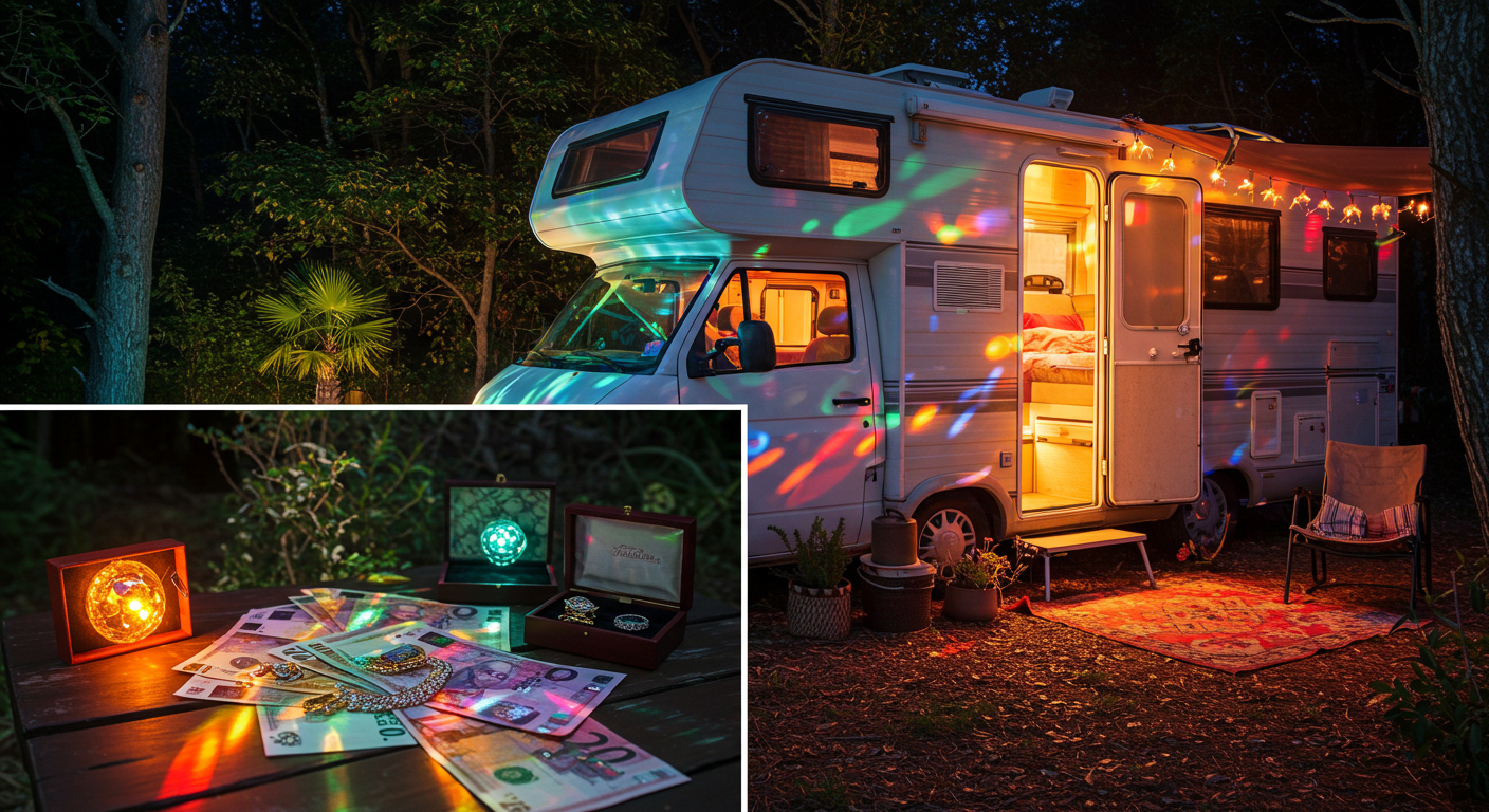 화려한 캠핑 조명