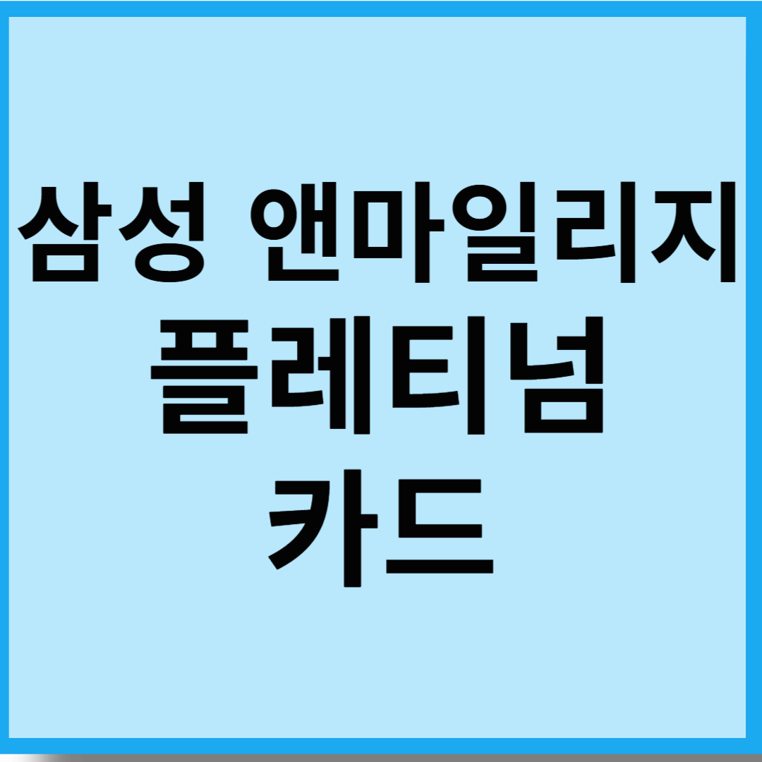 삼성 앤마일리지 플래티넘 카드