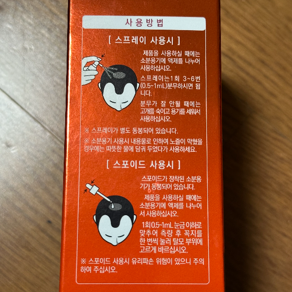 동성제약 미녹시딜 사용법, 스프레이 및 스포이드 사용법이미지